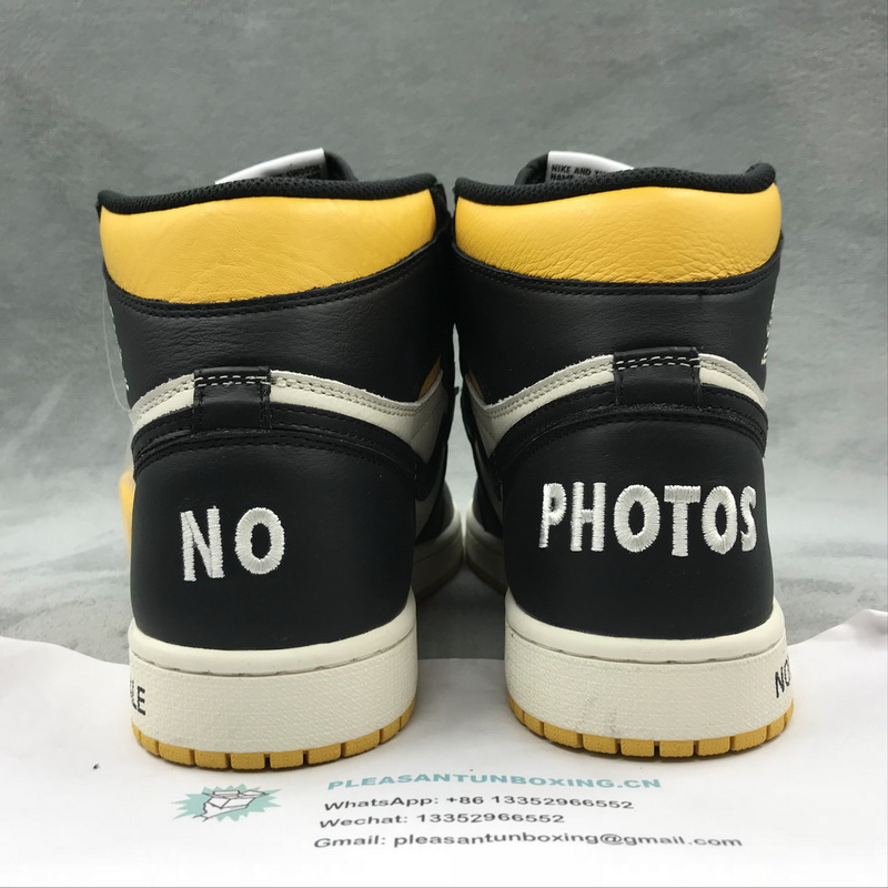 Authentic Air Jordan 1 NRG No L's Yellow Black